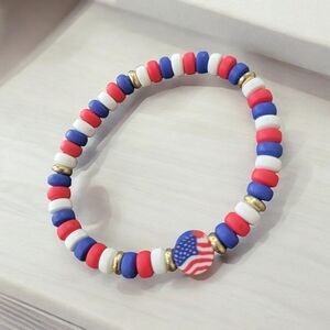 Patriotic Red White and Blue American Flag bracelet